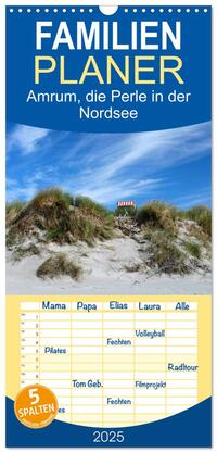 Familienplaner 2025 - Amrum, die Perle in der Nordsee mit 5 Spalten (Wandkalender, 21 x 45 cm) CALVENDO