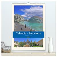 Valencia - Barcelona Terminplaner (hochwertiger Premium Wandkalender 2025 DIN A2 hoch), Kunstdruck in Hochglanz