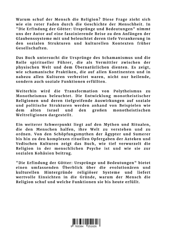 Rückseitencover Die Erfindung der Götter