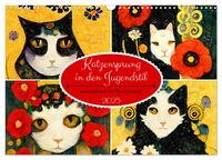 Katzensprung in den Jugendstil (Wandkalender 2025 DIN A3 quer), CALVENDO Monatskalender