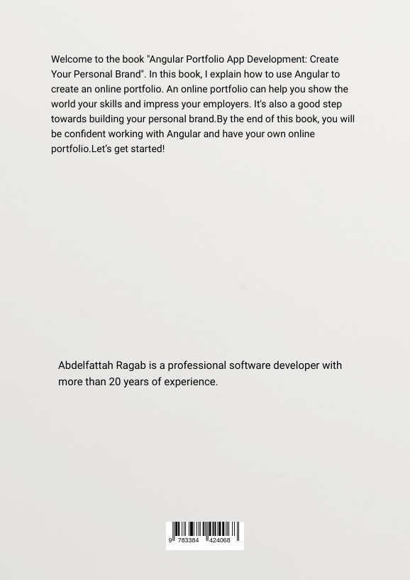 Rückseitencover Angular Portfolio App Development