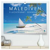 Die Malediven: Fluchtpunkt Sehnsucht (hochwertiger Premium Wandkalender 2025 DIN A2 quer), Kunstdruck in Hochglanz