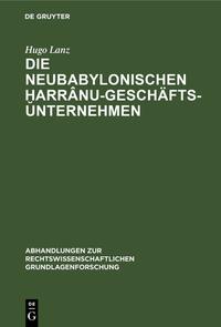 Die neubabylonischen ?arrânu-Geschäftsunternehmen