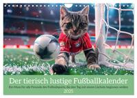 Der tierisch lustige Fußballkalender (Wandkalender 2025 DIN A4 quer), CALVENDO Monatskalender