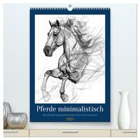 Pferde minimalistisch (hochwertiger Premium Wandkalender 2025 DIN A2 hoch), Kunstdruck in Hochglanz