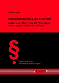 Vorderes Coverbild Stammzellforschung und Strafrecht