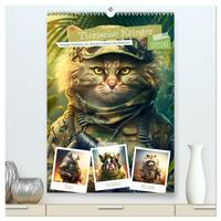 Tierische Krieger. Pelzige Soldaten im aktiven Dienst des Militärs (hochwertiger Premium Wandkalender 2026 DIN A2 hoch), Kunstdruck in Hochglanz