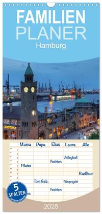 Familienplaner 2025 - Hamburg mit 5 Spalten (Wandkalender, 21 x 45 cm) CALVENDO