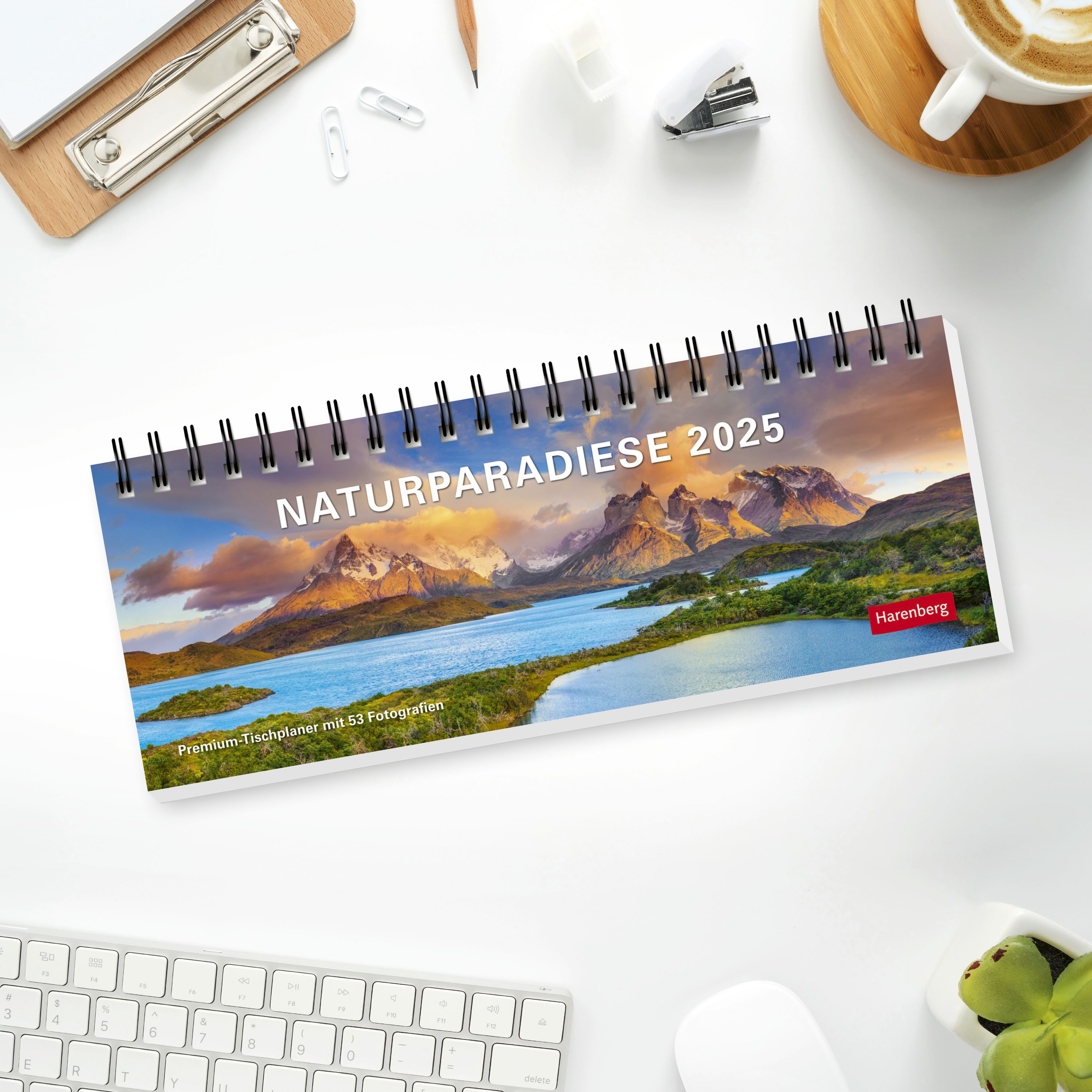 Naturparadiese Premium-Tischplaner 2025 - Wochenkalender mit 53 Fotografien