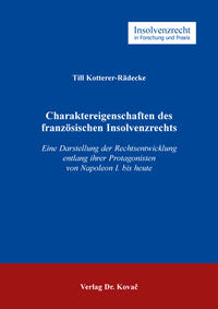 Vorderes Coverbild Charaktereigenschaften des französischen Insolvenzrechts