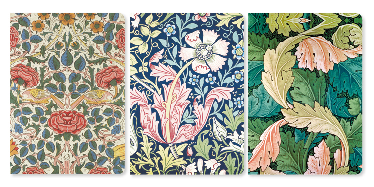 Dreier Set Mini-Notizbücher: William Morris