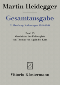 Geschichte der Philosophie von Thomas von Aquin bis Kant. (Wintersemester 1926/27)