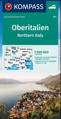 KOMPASS Autokarte Oberitalien, Italia settentrionale, Northern Italy, Italie du Nord 1:500.000