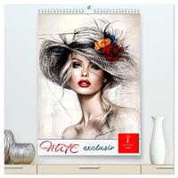 Hüte exclusiv (hochwertiger Premium Wandkalender 2025 DIN A2 hoch), Kunstdruck in Hochglanz