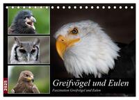 Greifvögel und Eulen (Tischkalender 2025 DIN A5 quer), CALVENDO Monatskalender