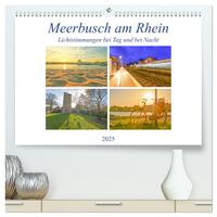 Meerbusch am Rhein - Lichtstimmungen bei Tag und bei Nacht (hochwertiger Premium Wandkalender 2025 DIN A2 quer), Kunstdruck in Hochglanz