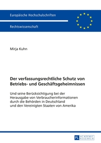 Vorderes Coverbild Der verfassungsrechtliche Schutz von Betriebs- und Geschäftsgeheimnissen