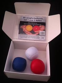 Video-DVD " 80 Jonglierballtricks mit 1 und 2 Bällen" & 3 Jonglierbälle