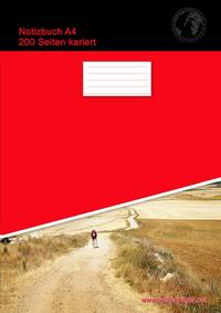 Notizbuch A4 200 Seiten kariert (Softcover Rot)