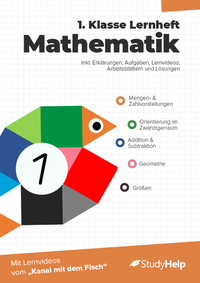 1. Klasse Mathematik Lernheft mit Lernvideos von "Kanal mit dem Fisch"