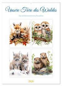 Unsere Tiere des Waldes (Wandkalender 2026 DIN A2 hoch), CALVENDO Monatskalender