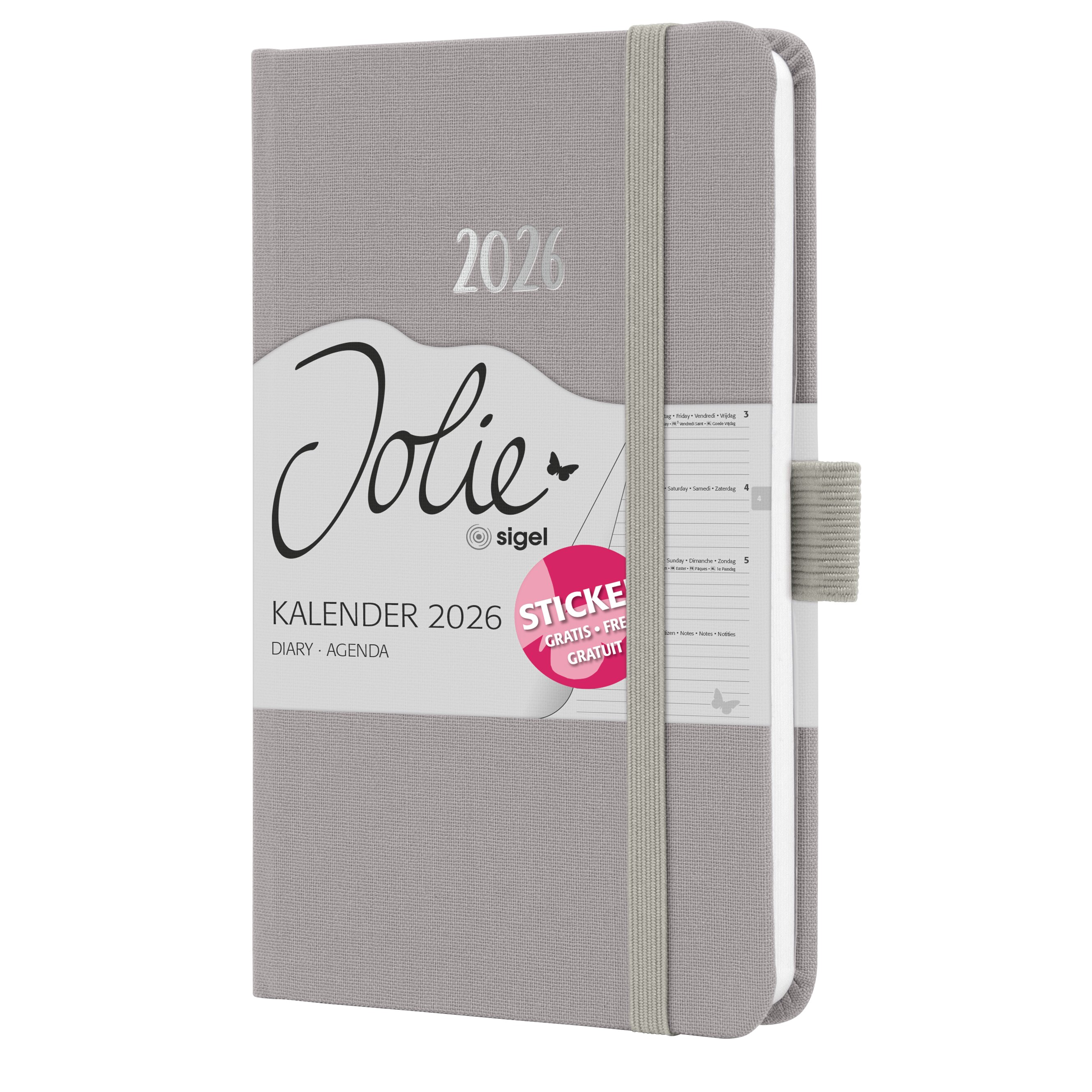 SIGEL J6402 Wochenkalender Jolie 2026, ca. A6, , hellgrau