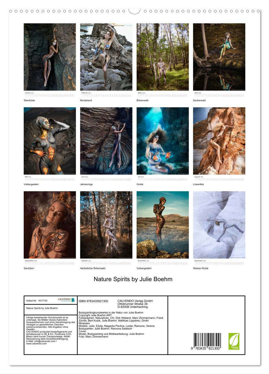 Nature Spirits by Julie Boehm (hochwertiger Premium Wandkalender 2025 DIN A2 hoch), Kunstdruck in Hochglanz