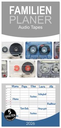 Familienplaner 2026 - Audio Tapes mit 5 Spalten (Wandkalender, 21 x 45 cm) CALVENDO