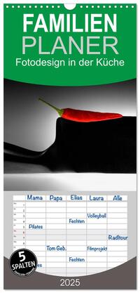 Familienplaner 2025 - Fotodesign in der Küche mit 5 Spalten (Wandkalender, 21 x 45 cm) CALVENDO