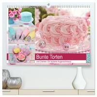 Bunte Torten und Cremen. Ein leckerer Augenschmaus (hochwertiger Premium Wandkalender 2025 DIN A2 quer), Kunstdruck in Hochglanz