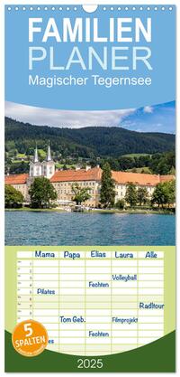 Familienplaner 2025 - Magischer Tegernsee mit 5 Spalten (Wandkalender, 21 x 45 cm) CALVENDO