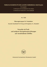 Versuche mit Funk- und anderen Navigationseinrichtungen auf verschiedenen Schiffen