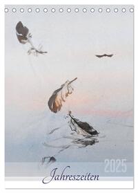 Jahreszeiten in Stil japanischer Malerei - Kunst (Tischkalender 2025 DIN A5 hoch), CALVENDO Monatskalender