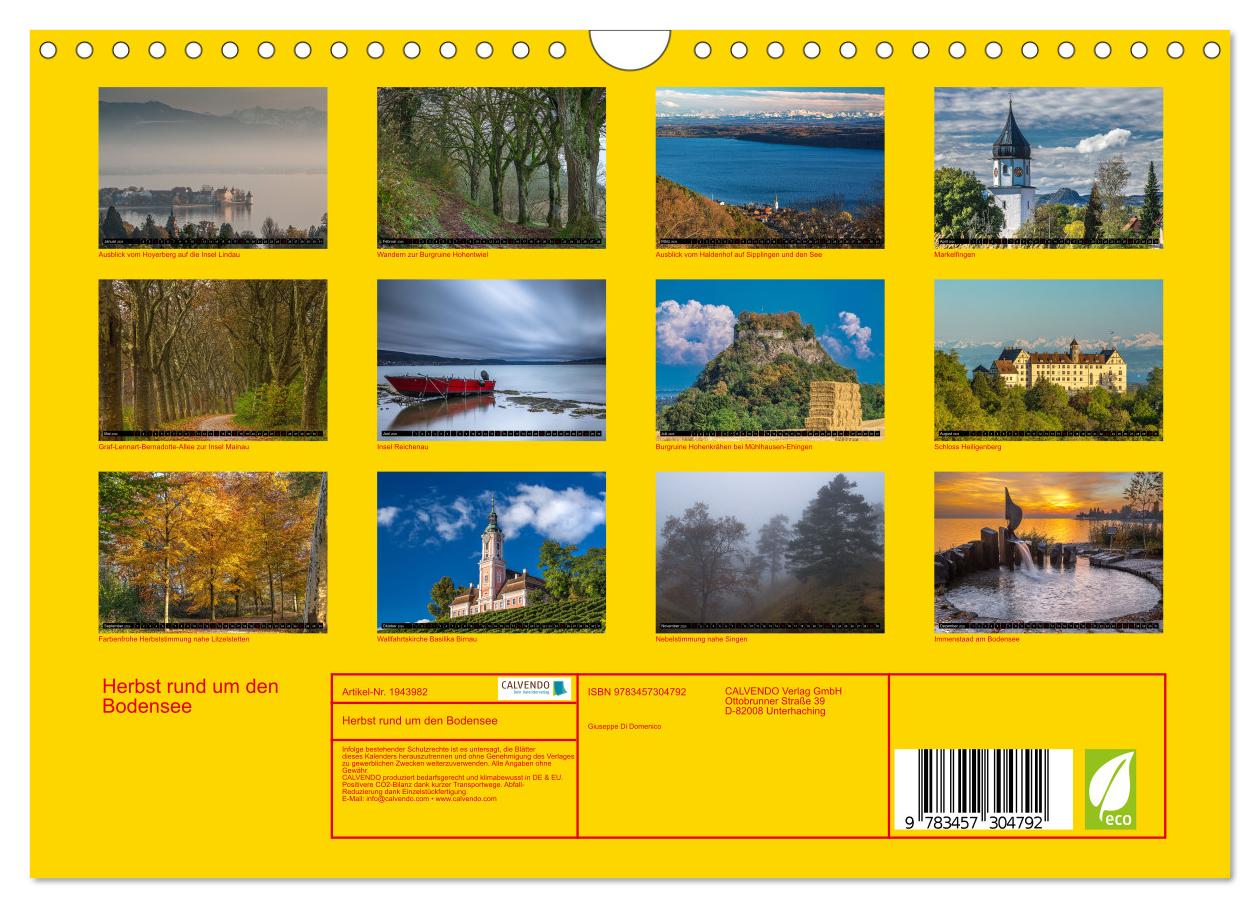 Beispielinhalt (Bild) Herbst rund um den Bodensee (Wandkalender 2026 DIN A4 quer), CALVENDO Monatskalender