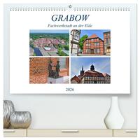 Grabow - Fachwerkstadt an der Elde (hochwertiger Premium Wandkalender 2026 DIN A2 quer), Kunstdruck in Hochglanz