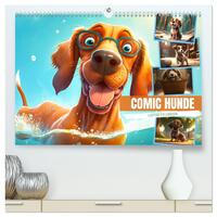 Comic Hunde (hochwertiger Premium Wandkalender 2026 DIN A2 quer), Kunstdruck in Hochglanz