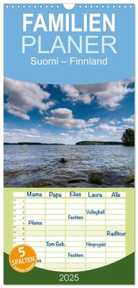 Familienplaner 2025 - Suomi – Finnland mit 5 Spalten (Wandkalender, 21 x 45 cm) CALVENDO