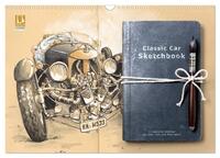 Classic Car Sketchbook (Wandkalender 2025 DIN A3 quer), CALVENDO Monatskalender
