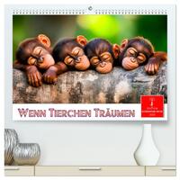 Wenn Tierchen träumen (hochwertiger Premium Wandkalender 2025 DIN A2 quer), Kunstdruck in Hochglanz