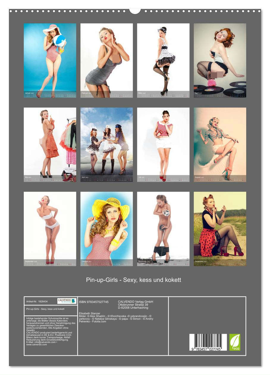 Pin-up-Girls - Sexy, kess und kokett (hochwertiger Premium Wandkalender 2025 DIN A2 hoch), Kunstdruck in Hochglanz