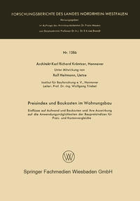 Vorderes Coverbild Preisindex und Baukosten im Wohnungsbau