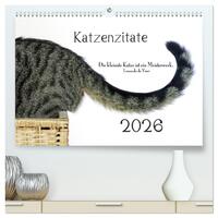 Katzenzitate 2026 (hochwertiger Premium Wandkalender 2026 DIN A2 quer), Kunstdruck in Hochglanz