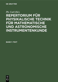 Vorderes Coverbild Repertorium für physikalische Technik für mathematische und astronomische... / Text