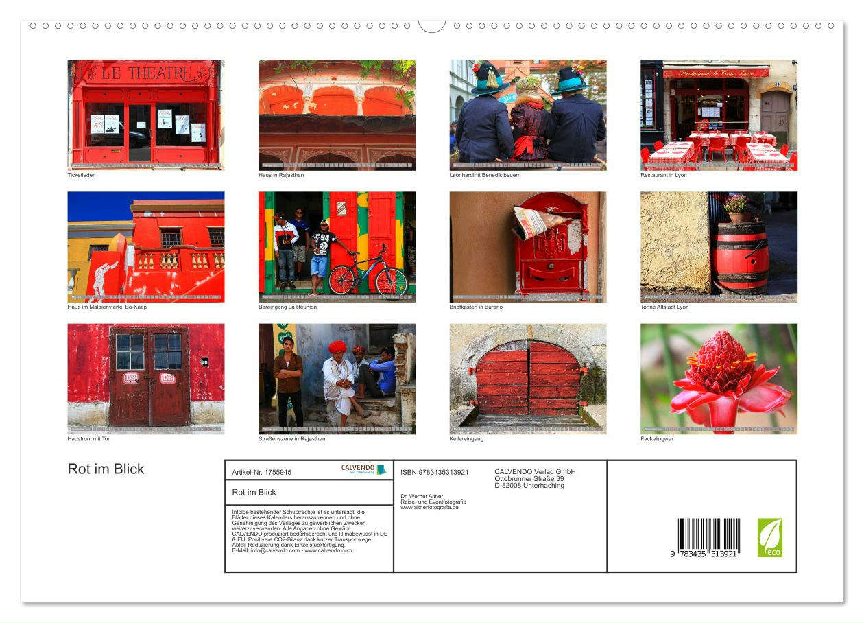Rot im Blick (hochwertiger Premium Wandkalender 2025 DIN A2 quer), Kunstdruck in Hochglanz