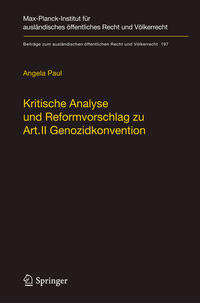 Vorderes Coverbild Kritische Analyse und Reformvorschlag zu Art. II Genozidkonvention