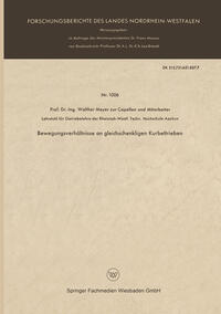 Vorderes Coverbild Bewegungsverhältnisse an gleichschenkligen Kurbeltrieben