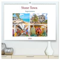 Stone Town - Impressionen (hochwertiger Premium Wandkalender 2026 DIN A2 quer), Kunstdruck in Hochglanz