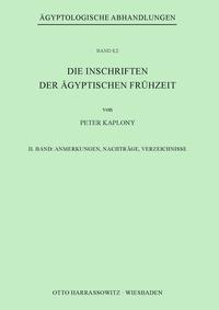 Die Inschriften der Ägyptischen Frühzeit