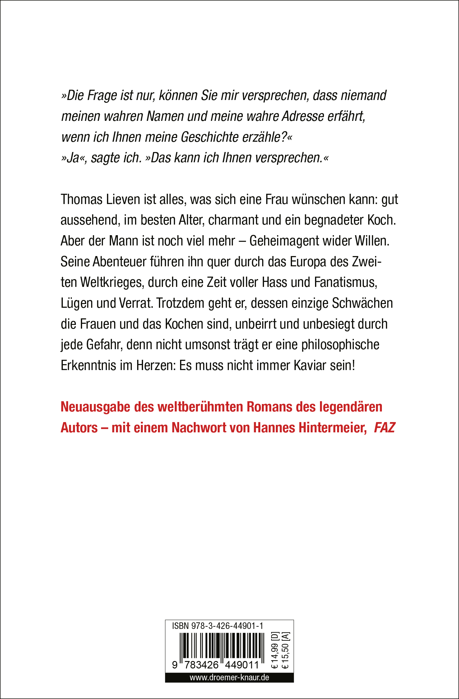 Rückseitencover Es muß nicht immer Kaviar sein