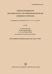 Vorderes Coverbild Die lichtelektrische Spektralanalyse der Gase im Stahl